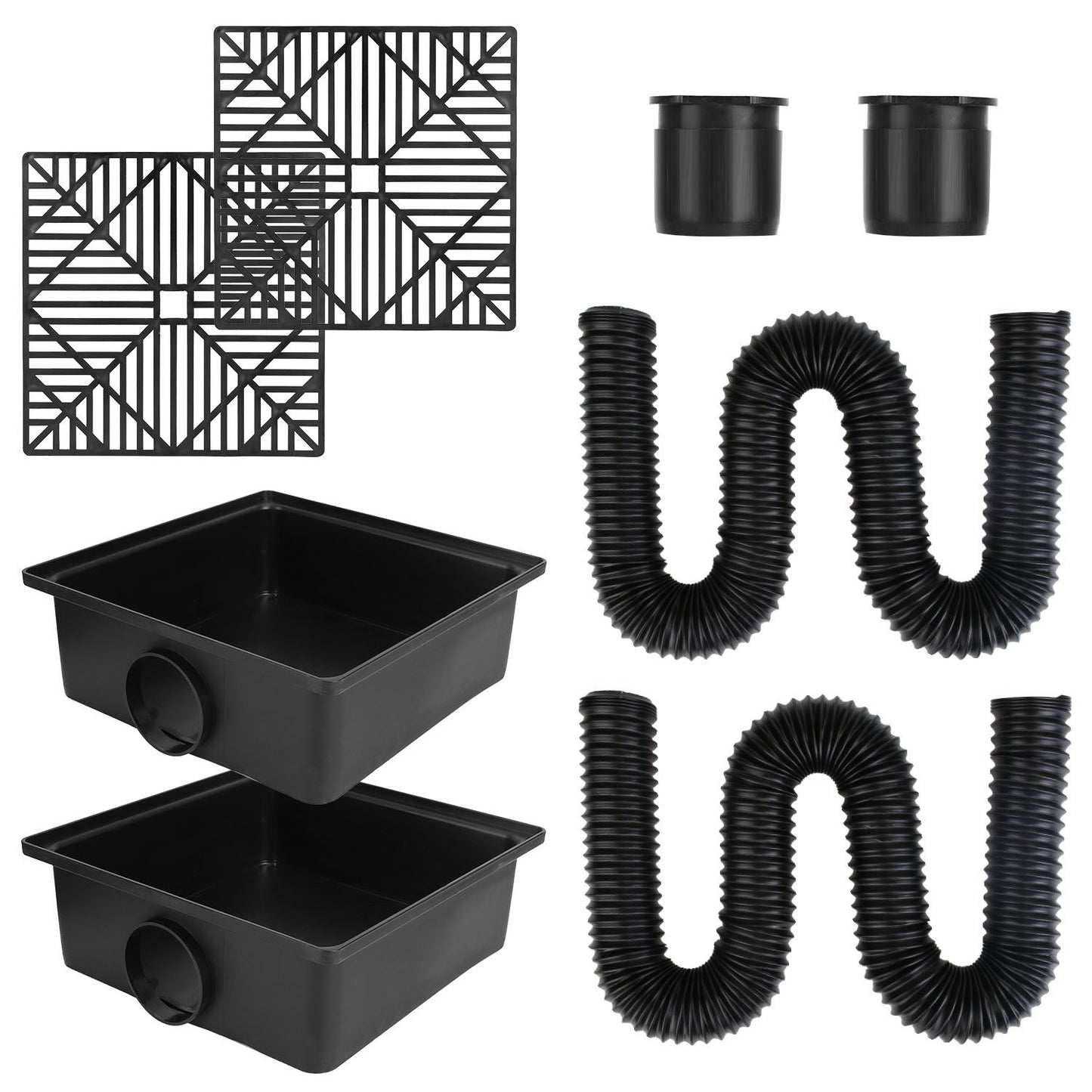 2-Pack Low Profile Catch Basin Gutter Downspout Extensions (5ft)