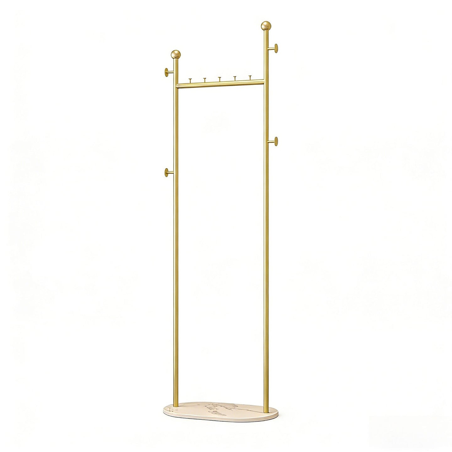 Clothing Rack, Golden Metal Freestanding Heavy Duty Clothes Rack with Marble Base, Multipurpose Garment Hanger for Bedroom, Hat, Scarf, Jacket,
