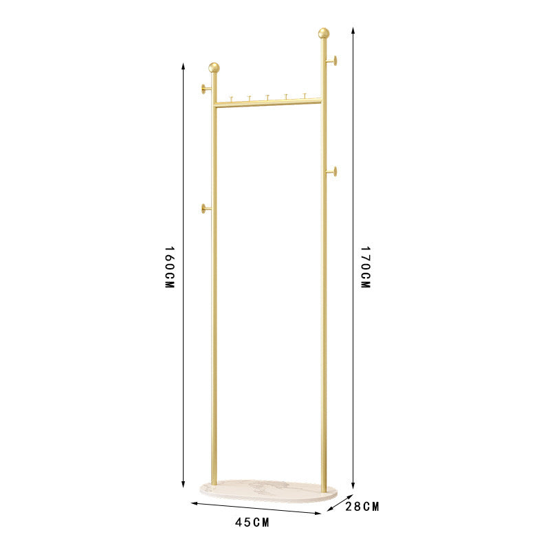 Clothing Rack, Golden Metal Freestanding Heavy Duty Clothes Rack with Marble Base, Multipurpose Garment Hanger for Bedroom, Hat, Scarf, Jacket,