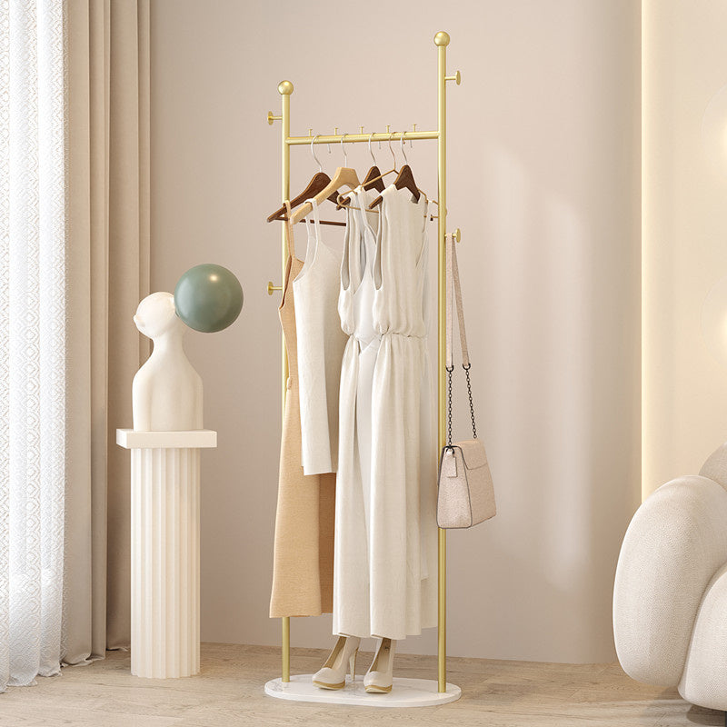 Clothing Rack, Golden Metal Freestanding Heavy Duty Clothes Rack with Marble Base, Multipurpose Garment Hanger for Bedroom, Hat, Scarf, Jacket,