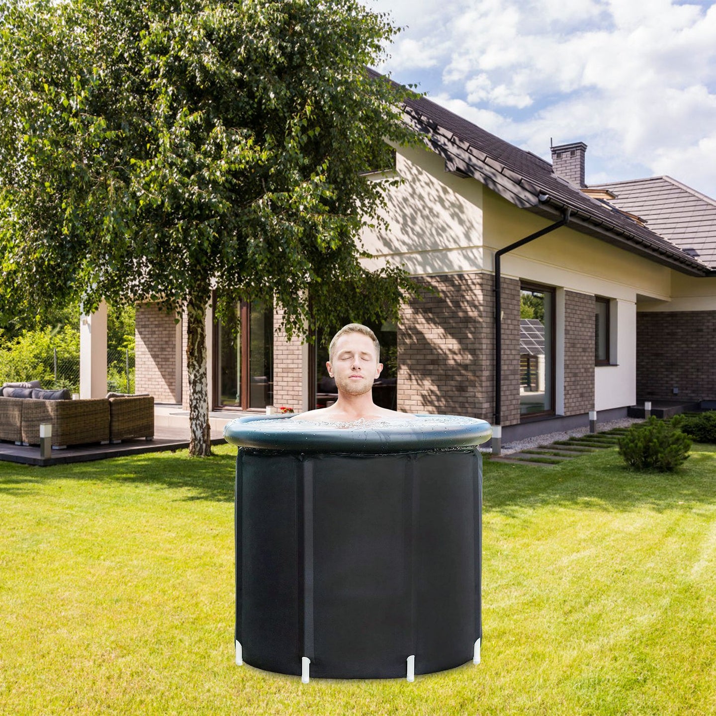 Portable 97-Gallon Insulated Ice Bath Tub for Athletes