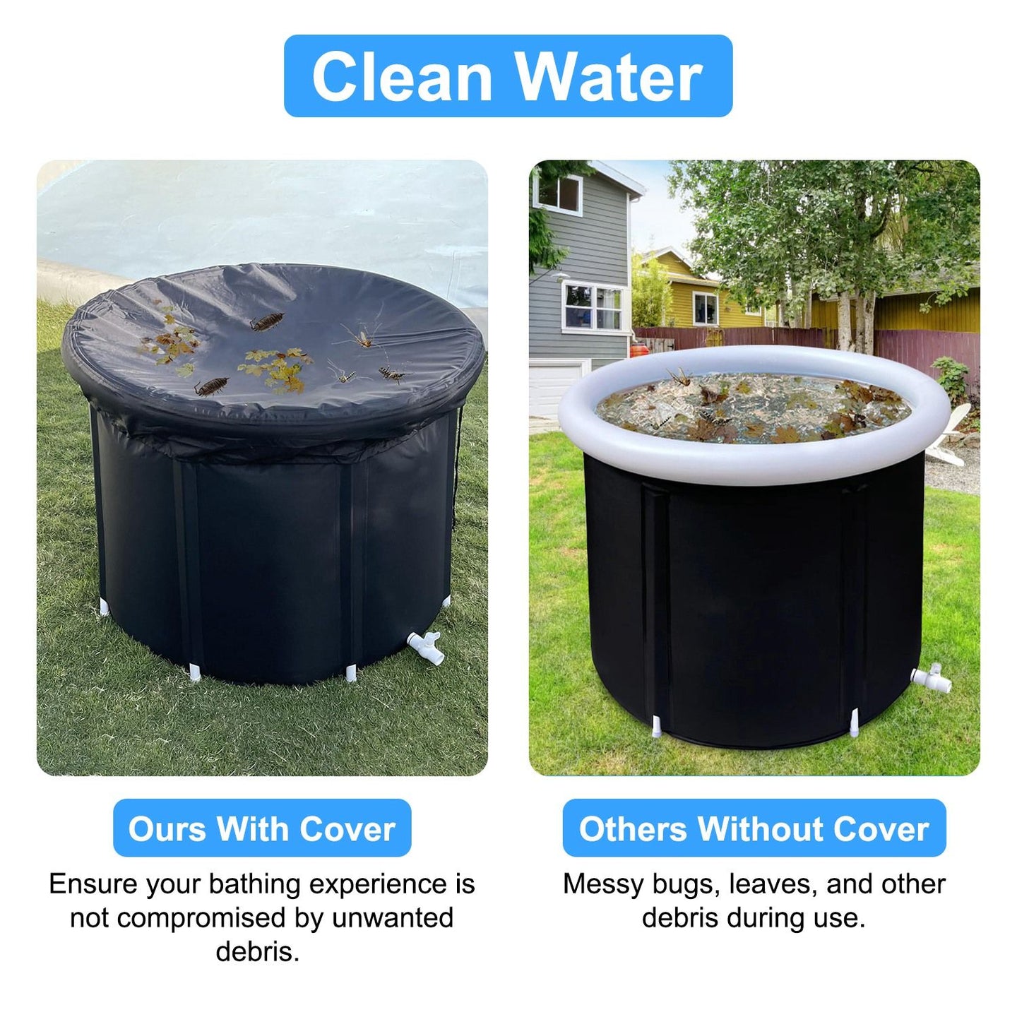 Portable 97-Gallon Insulated Ice Bath Tub for Athletes