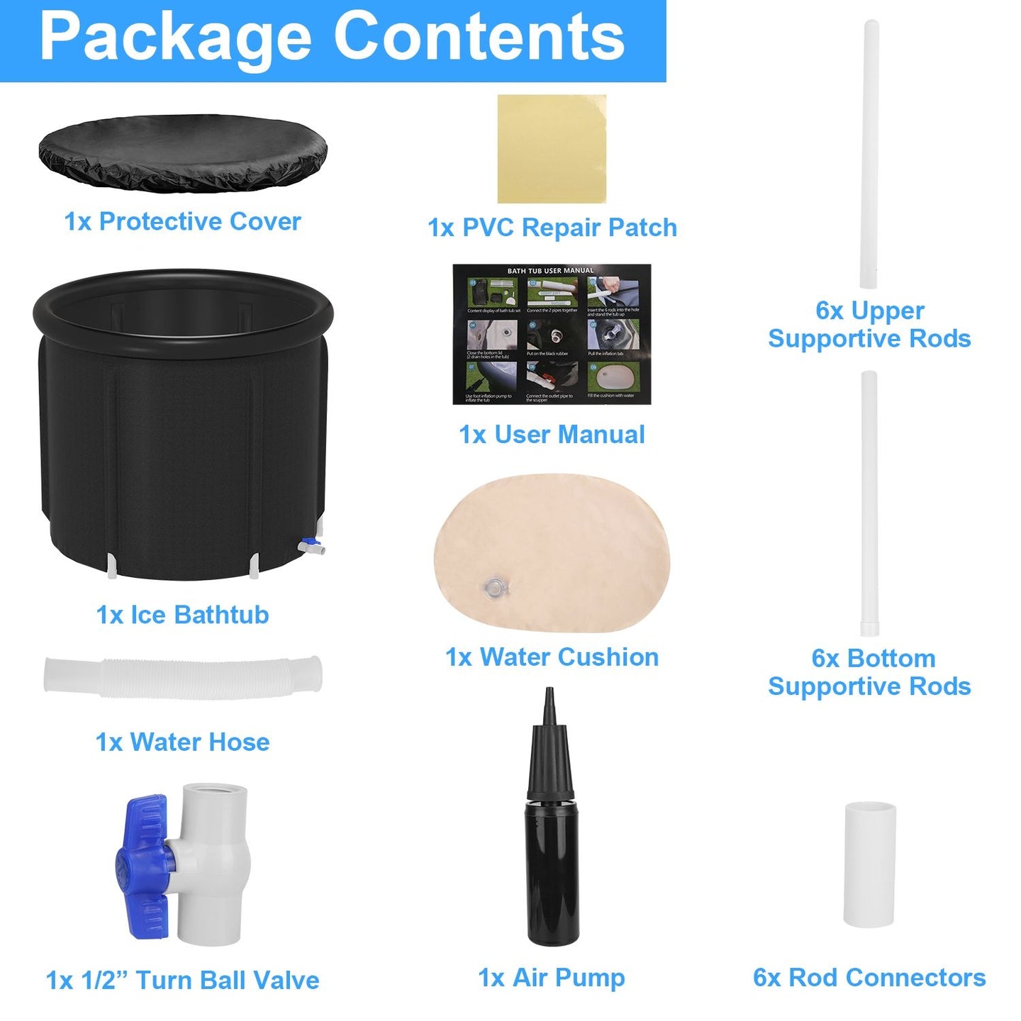 Portable 97-Gallon Insulated Ice Bath Tub for Athletes
