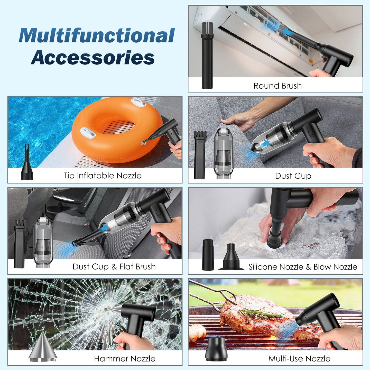 Cordless Air Duster 250000RPM for PC Keyboard & Electronics