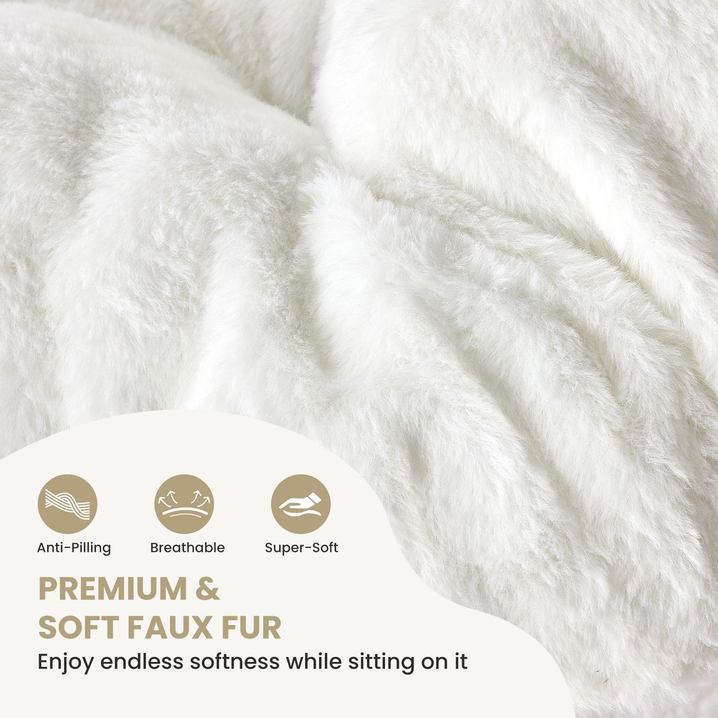 Comfy Chair for Adults, Soft Faux Fur Folding Lounge,Large Size Foldable