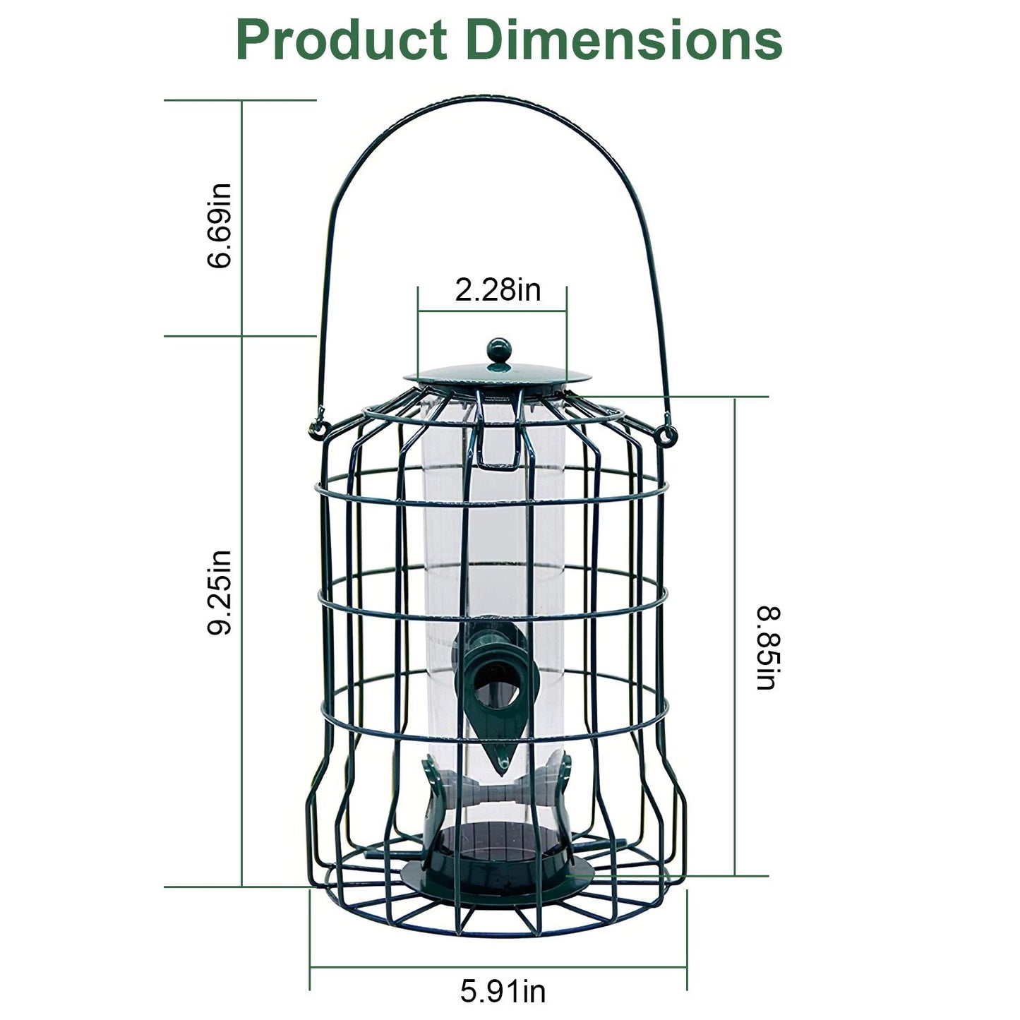 Wild Bird Feeder Gift for Bird Lovers, 4 Ports Multi-Bird Simultaneous Feeding Feeder, Squirrel Proof Weather Resistant Bird Feeder for Garden Backyard Landscape Decor