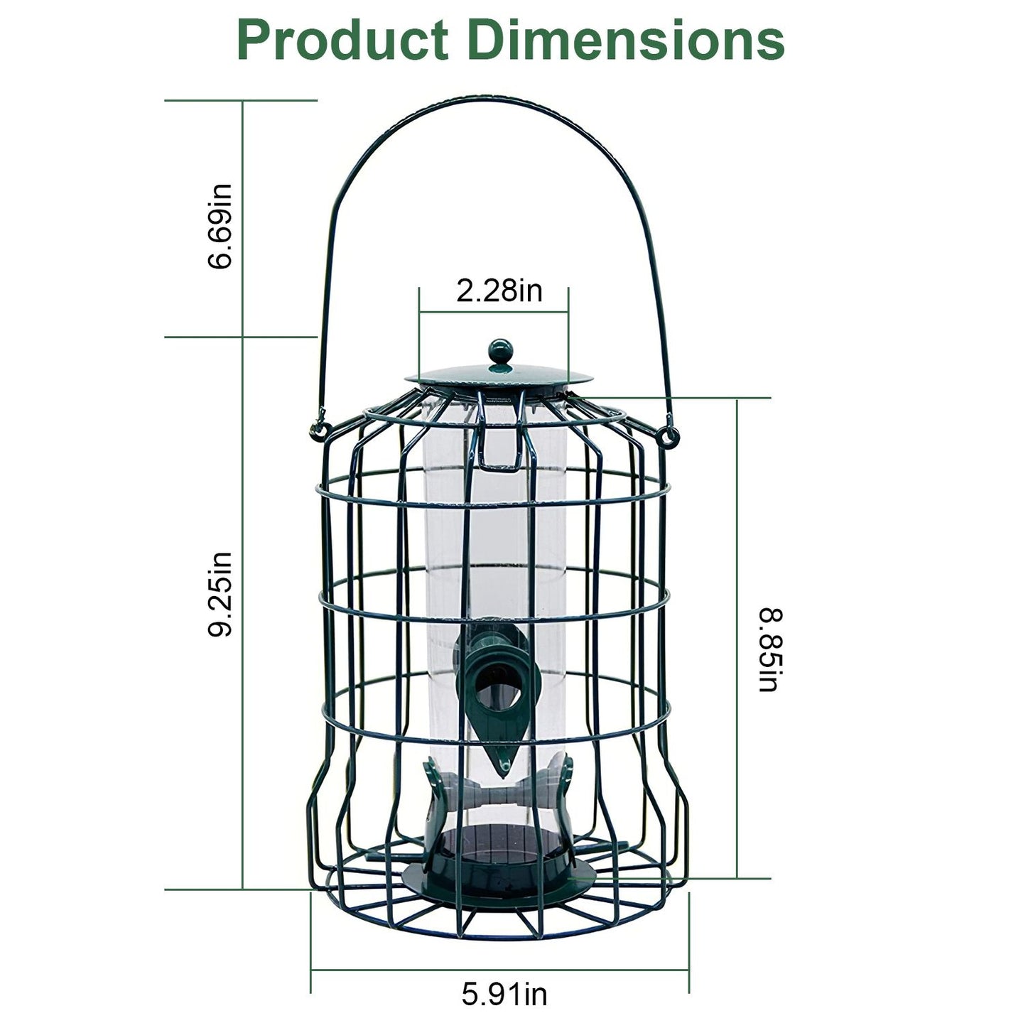 Wild Bird Feeder Gift for Bird Lovers, 4 Ports Multi-Bird Simultaneous Feeding Feeder, Squirrel Proof Weather Resistant Bird Feeder for Garden Backyard Landscape Decor