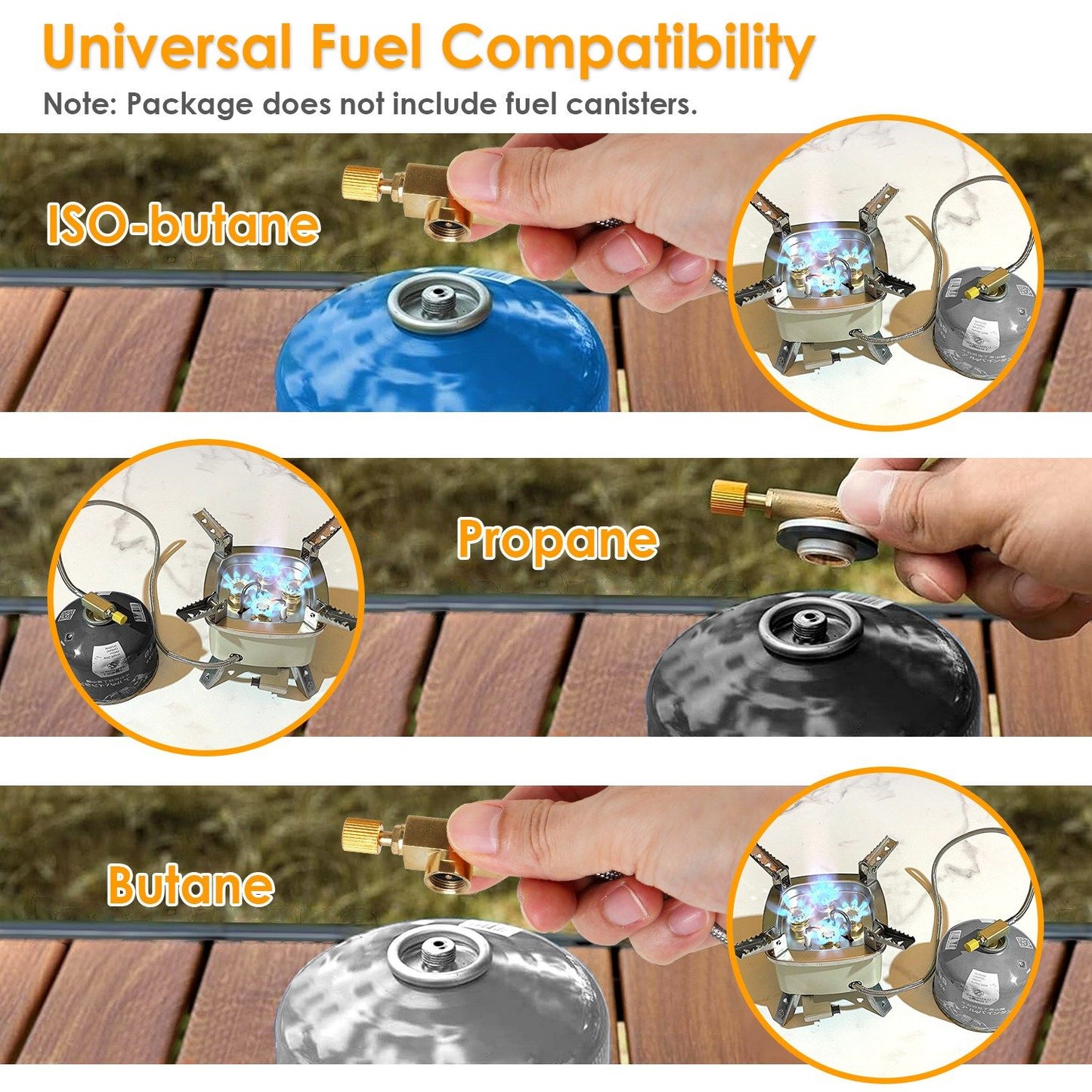 Foldable Portable Outdoor Gas Camping Stove 13000W Stepless Flame Control, Stainless Steel High Carbon Steel Copper Structure Supports 44lbs Multi Fuel with Carrying Bag Flexible Extension Tube
