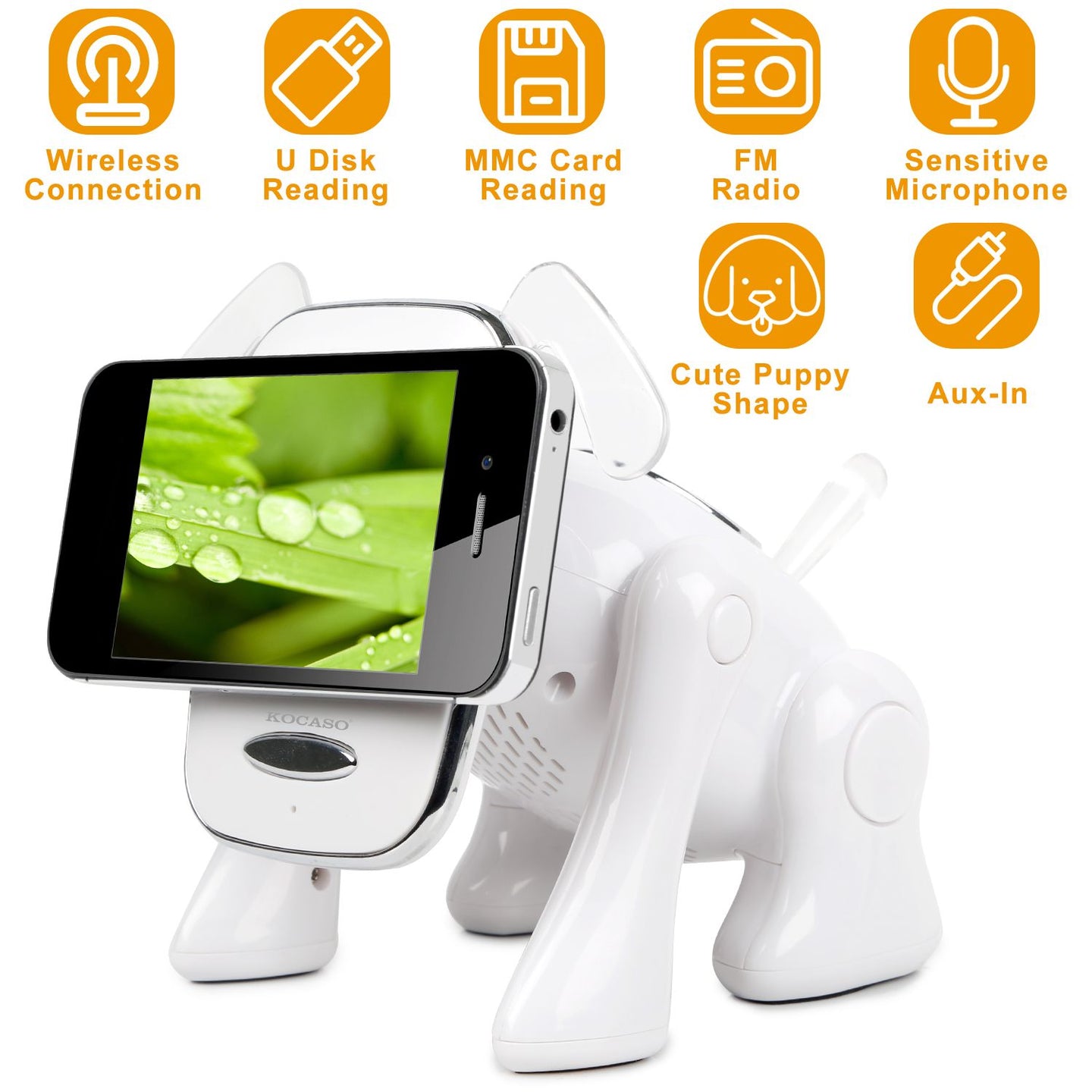 Mini Puppy Dog Bluetooth Speaker – Portable Wireless Stereo Player w/ Mic, FM, USB