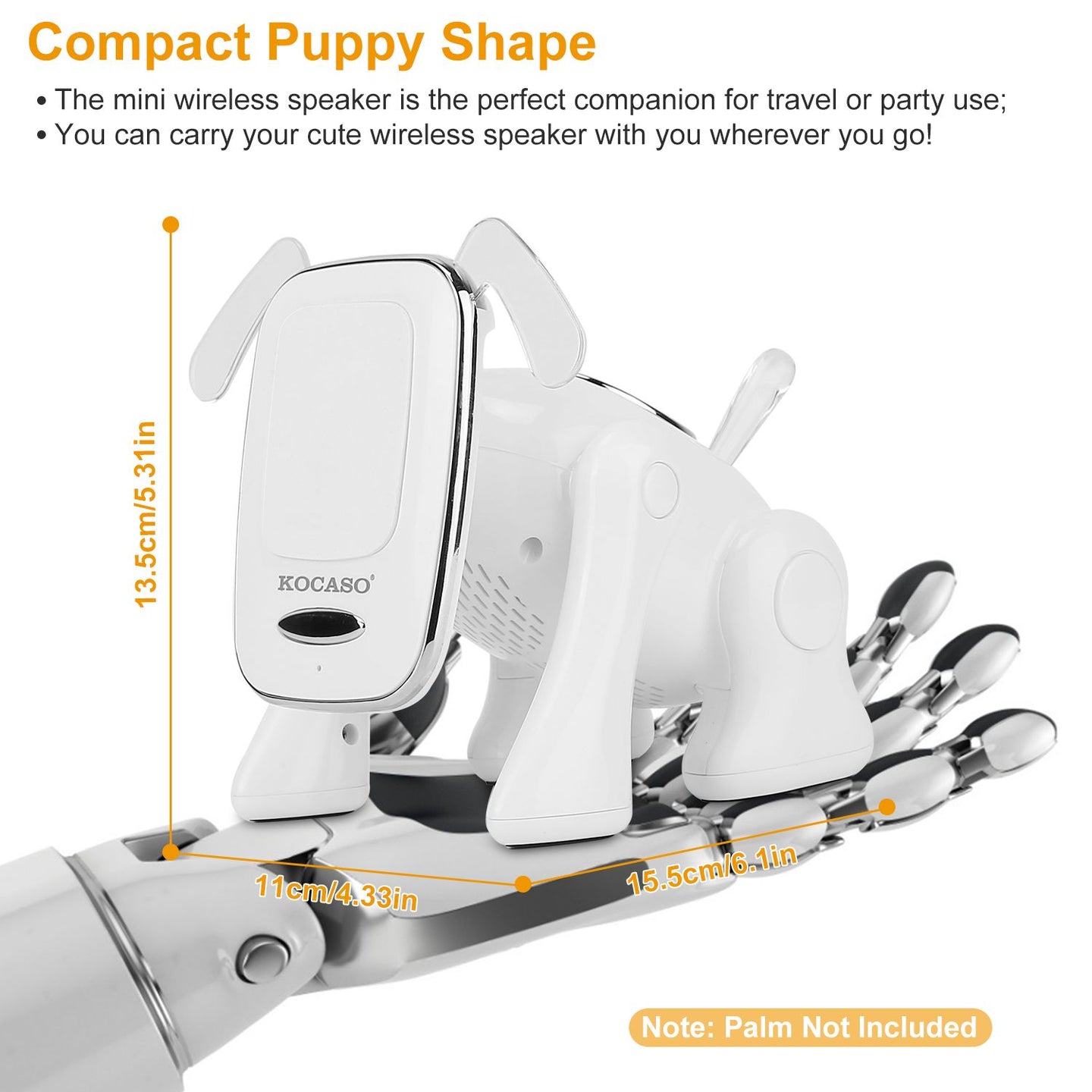 Mini Puppy Dog Bluetooth Speaker – Portable Wireless Stereo Player w/ Mic, FM, USB
