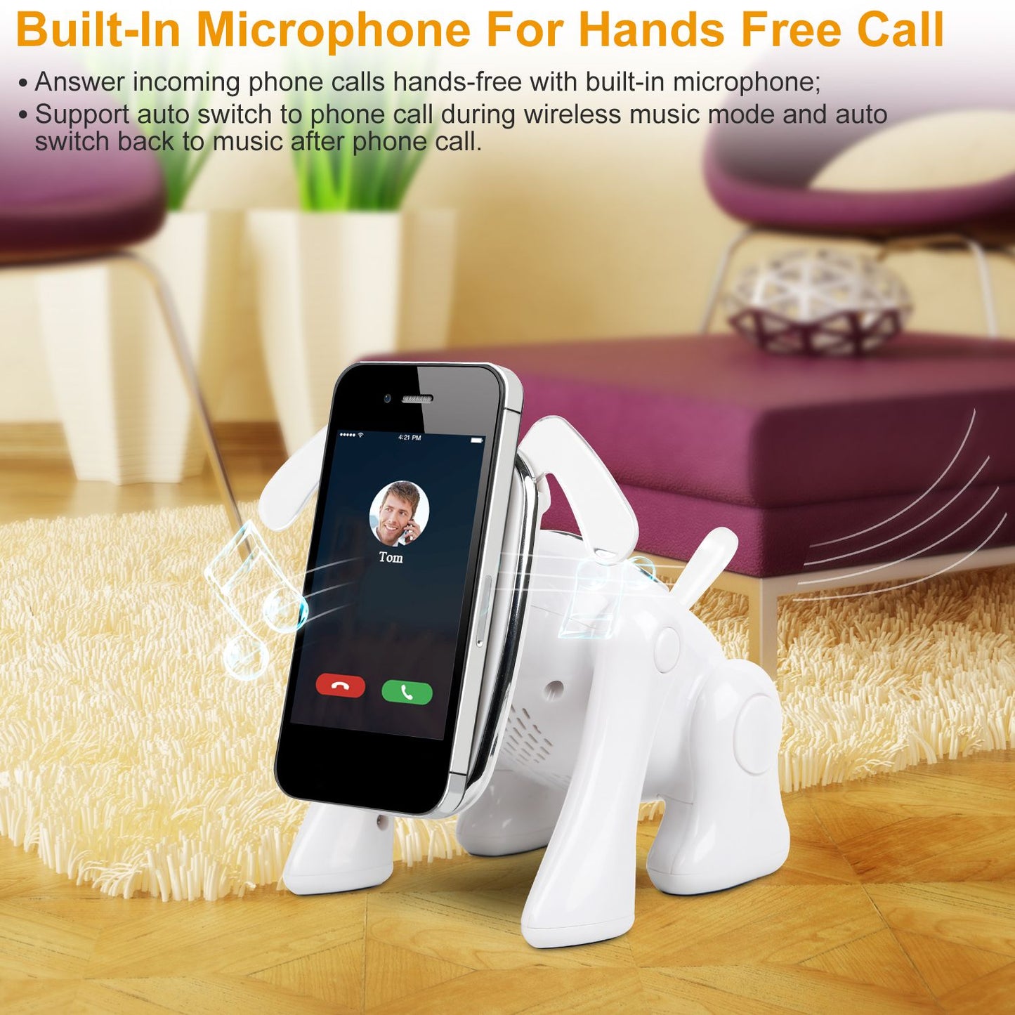 Mini Puppy Dog Bluetooth Speaker – Portable Wireless Stereo Player w/ Mic, FM, USB