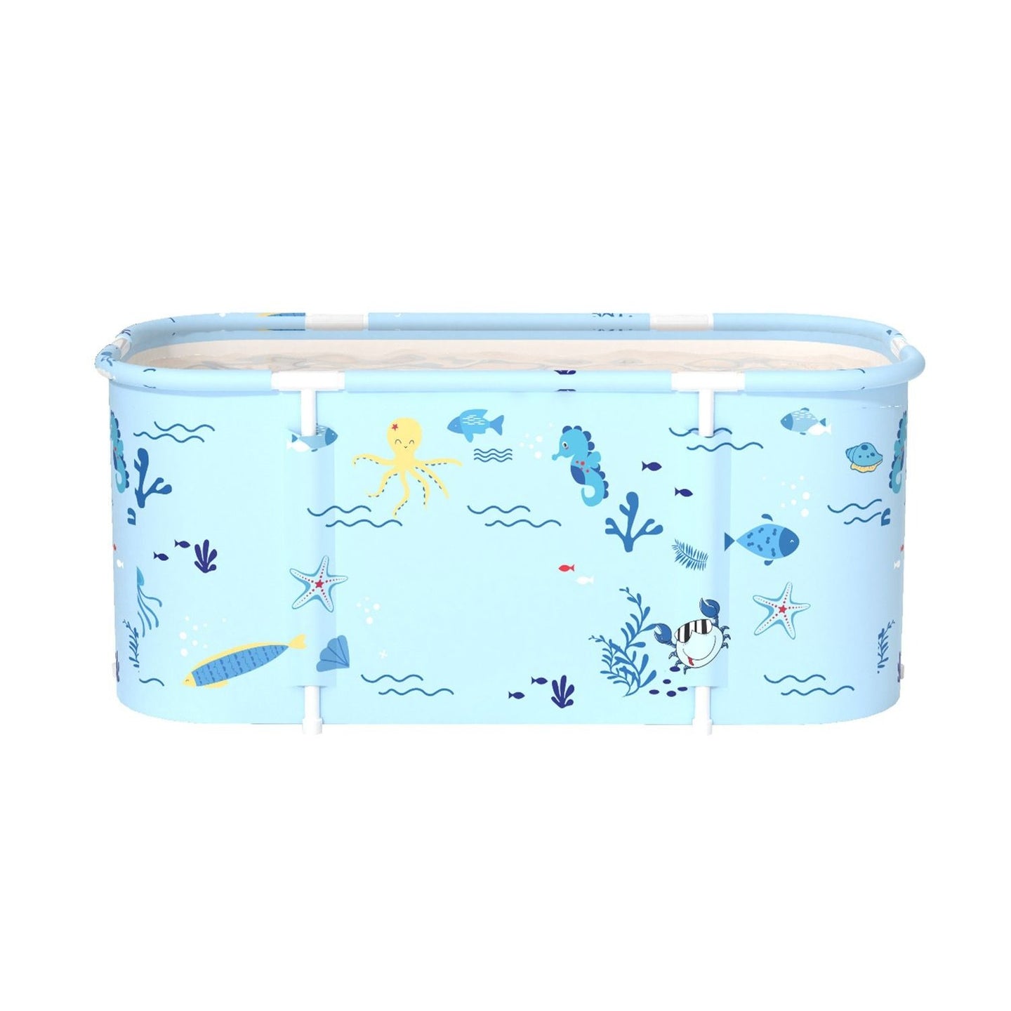 Portable Foldable Bathtub, Foldable Soaking Bathtub for Adults, Freestanding Bathtubs, Hot Bath Tub, Ice Bath, Family Bathroom SPA Tub 47.2x19.7x21.7inch (Fish)