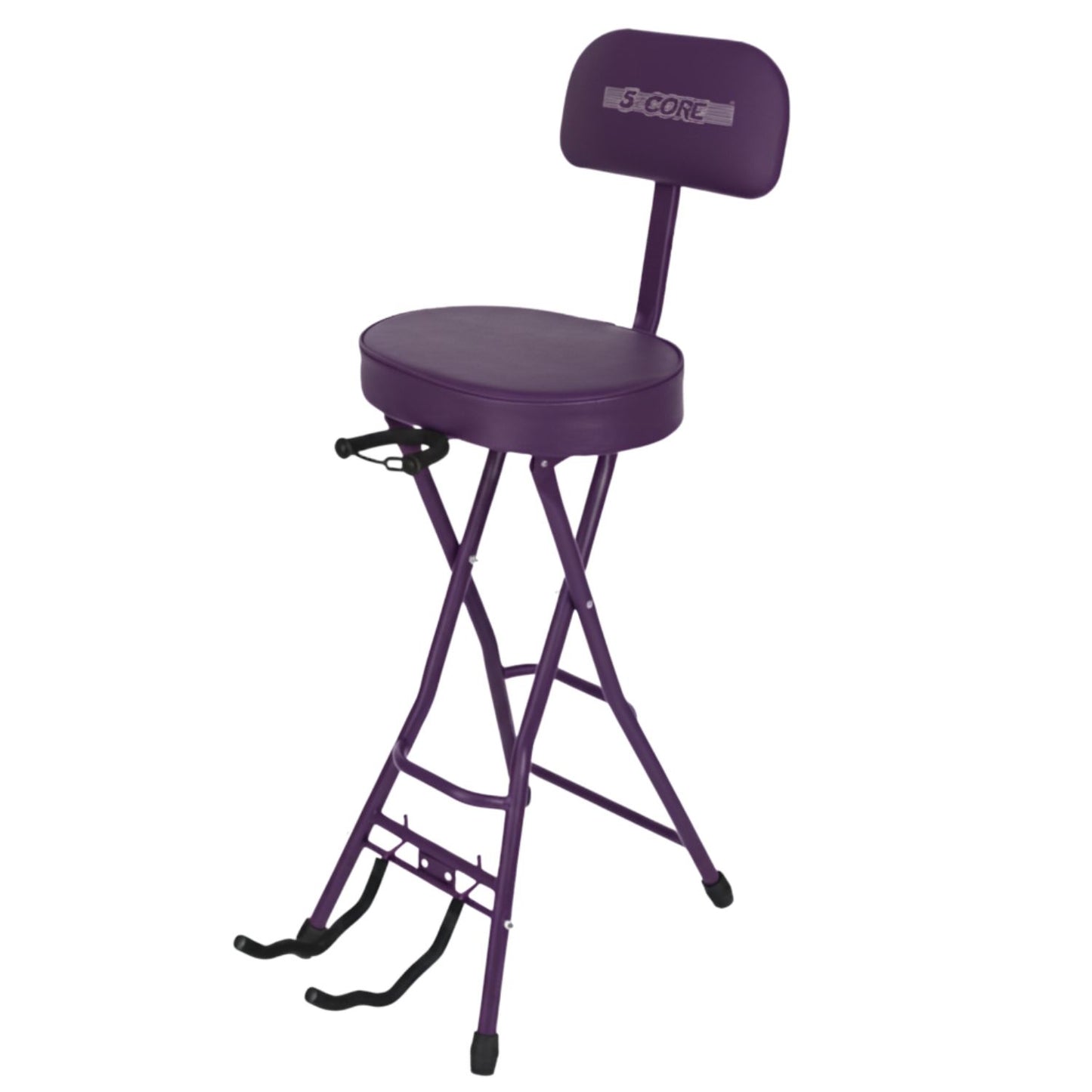 Padded Guitar Stool with Backrest, Built-in Stand & Footrest