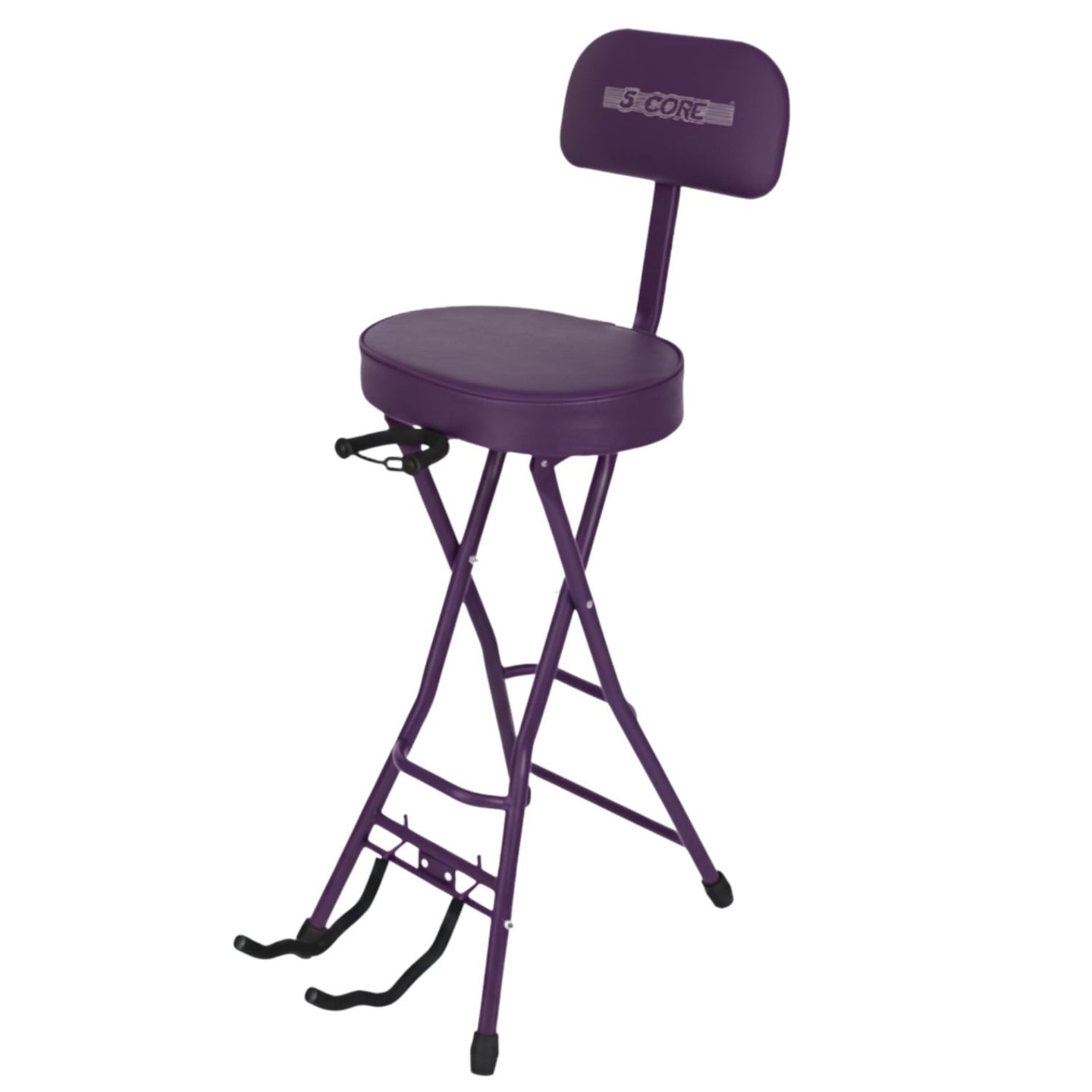 Padded Guitar Stool with Backrest, Built-in Stand & Footrest