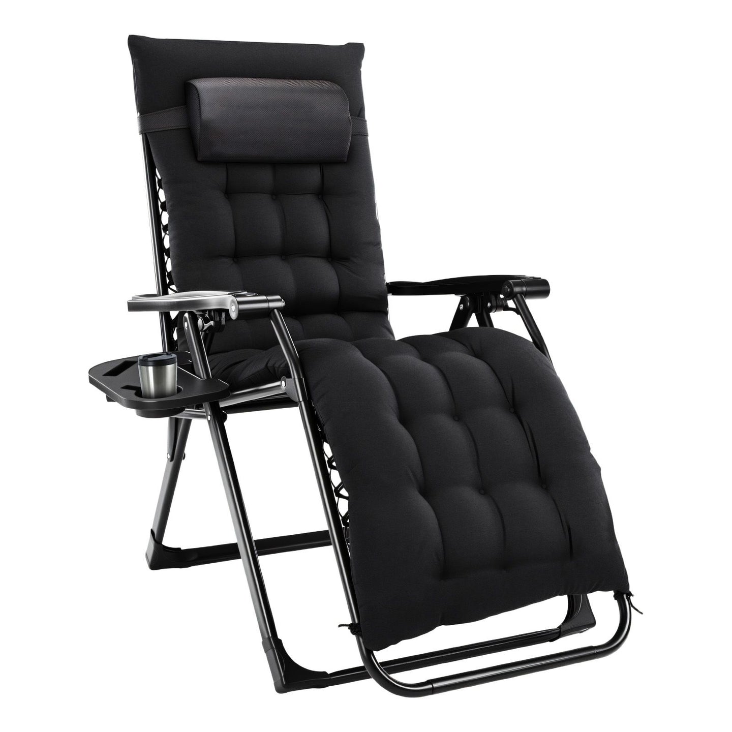 Zero Gravity Reclining Lounge Chair with Cushion & Cup Holder