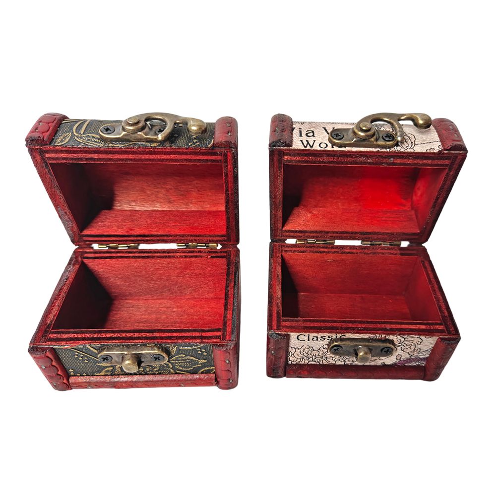 2/8 PCS Vintage Wooden Box Set by Yakimoto – Lockable Lidded Containers for Jewelry, Collectibles & More, Perfect for Wedding Gifts and Table Decor