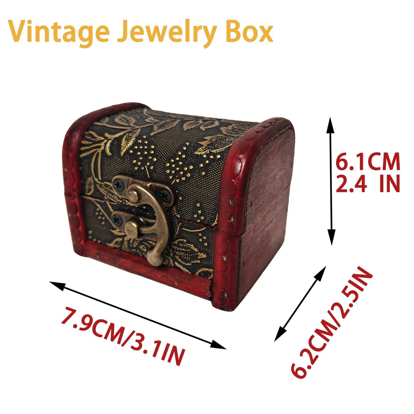 2/8 PCS Vintage Wooden Box Set by Yakimoto – Lockable Lidded Containers for Jewelry, Collectibles & More, Perfect for Wedding Gifts and Table Decor