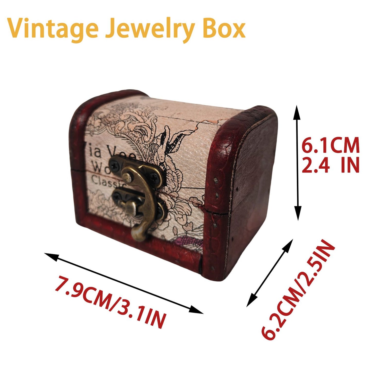 2/8 PCS Vintage Wooden Box Set by Yakimoto – Lockable Lidded Containers for Jewelry, Collectibles & More, Perfect for Wedding Gifts and Table Decor