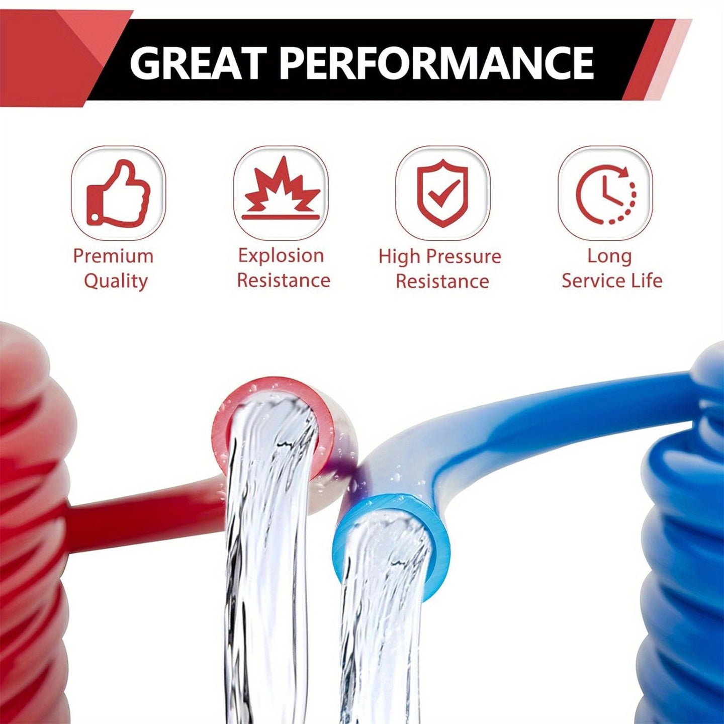 PEX Pipe 1/2 Inch 100ft 2 Rolls PEX Tubing EVOH Pex-B Pipe Non Oxygen Barrier Durable Leakage-Proof Flexible for Residential Water Lines in Homes pex Radiant Heat Tubing(Red+Blue)