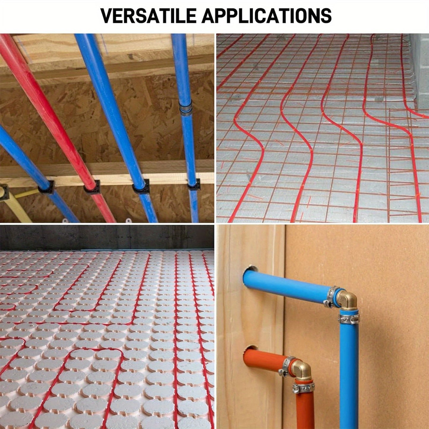PEX Pipe 1/2 Inch 100ft 2 Rolls PEX Tubing EVOH Pex-B Pipe Non Oxygen Barrier Durable Leakage-Proof Flexible for Residential Water Lines in Homes pex Radiant Heat Tubing(Red+Blue)