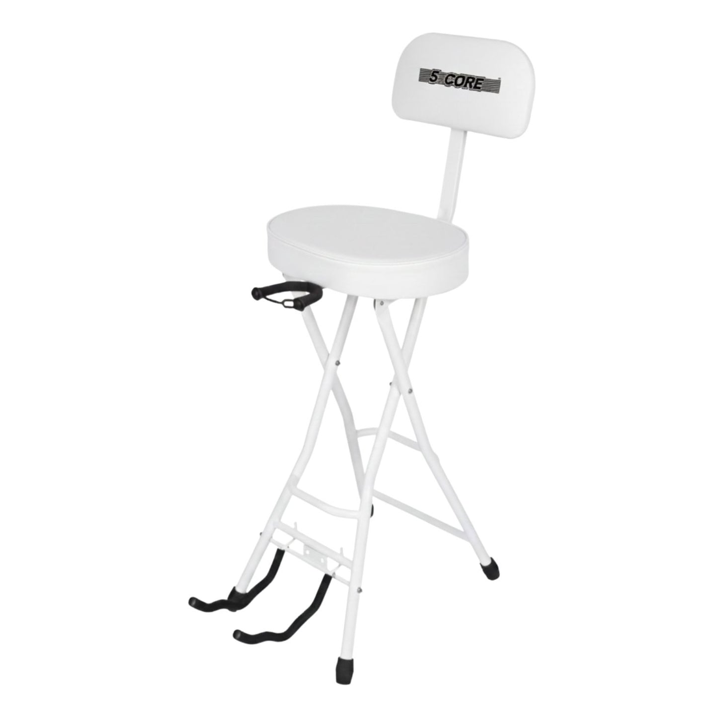 Padded Guitar Stool with Backrest, Built-in Stand & Footrest