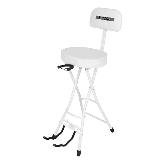 Padded Guitar Stool with Backrest, Built-in Stand & Footrest