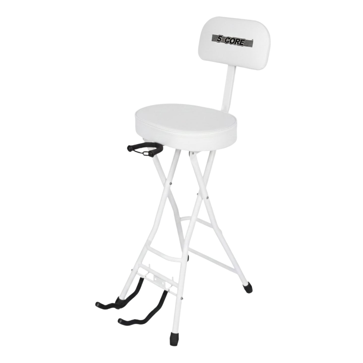 Padded Guitar Stool with Backrest, Built-in Stand & Footrest