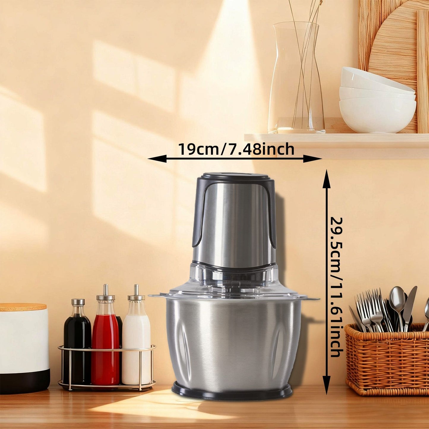 Electric Meat Grinder & Food Processor - Multi-Function Vegetable Chopper