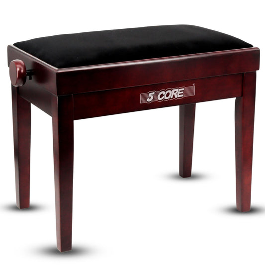Adjustable Piano Bench - Padded Solid Wood Keyboard Stool (18"-22")