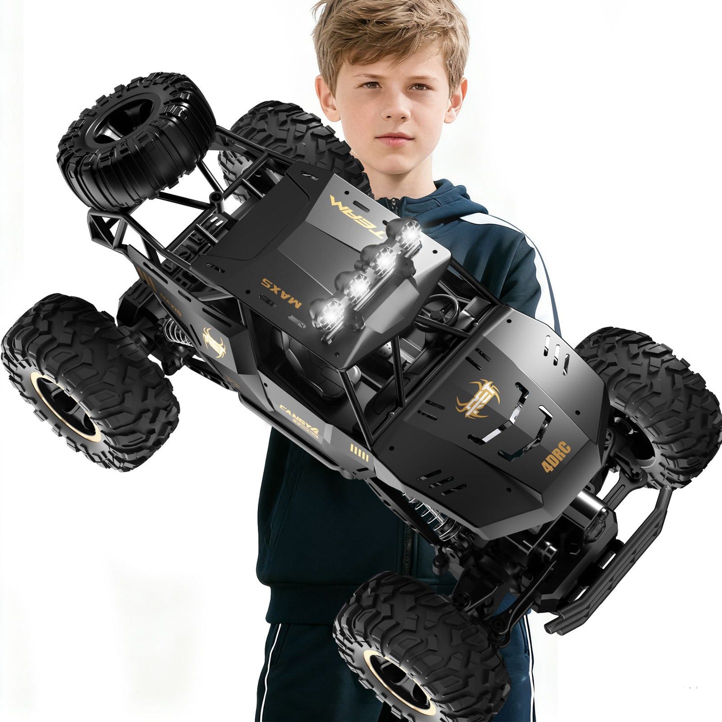 RC Rock Crawler Monster Truck 1:12 Scale 4WD Remote Control Car with 2 Batteries