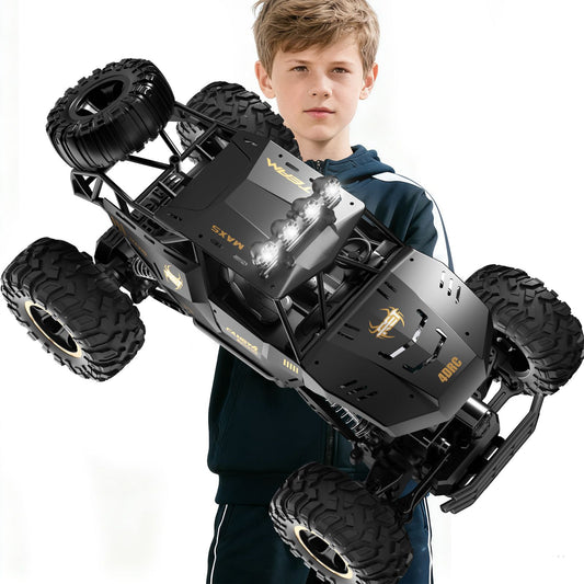RC Rock Crawler Monster Truck 1:12 Scale 4WD Remote Control Car with 2 Batteries