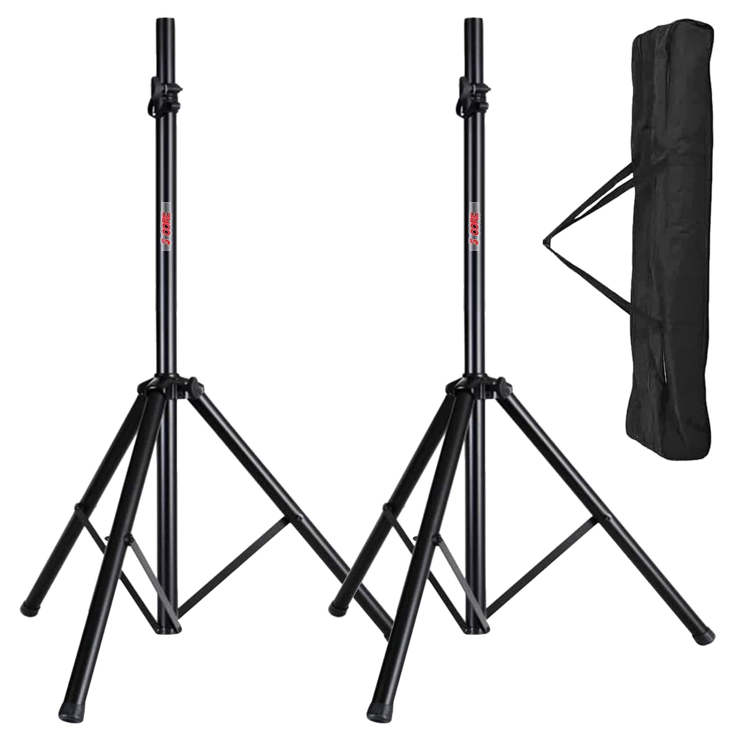 Heavy Duty Adjustable Tripod Speaker Stands Pair, Floor DJ Studio Monitor Pole Mount, Up to 72 Inch