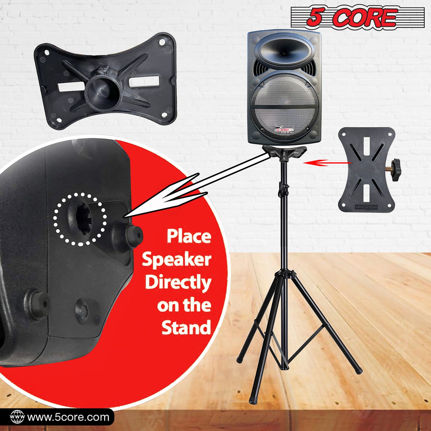 Heavy Duty Adjustable Tripod Speaker Stands Pair, Floor DJ Studio Monitor Pole Mount, Up to 72 Inch