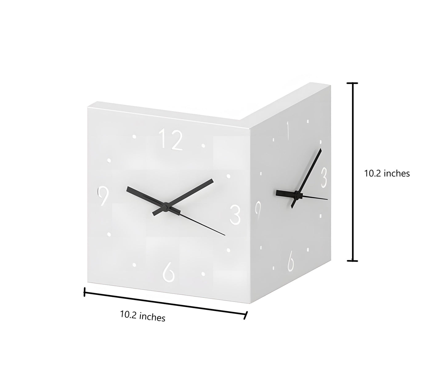 Nordic Square Modern Corner Wall Clock with Sensor Night Light – Minimalist Wall Mounted Clock