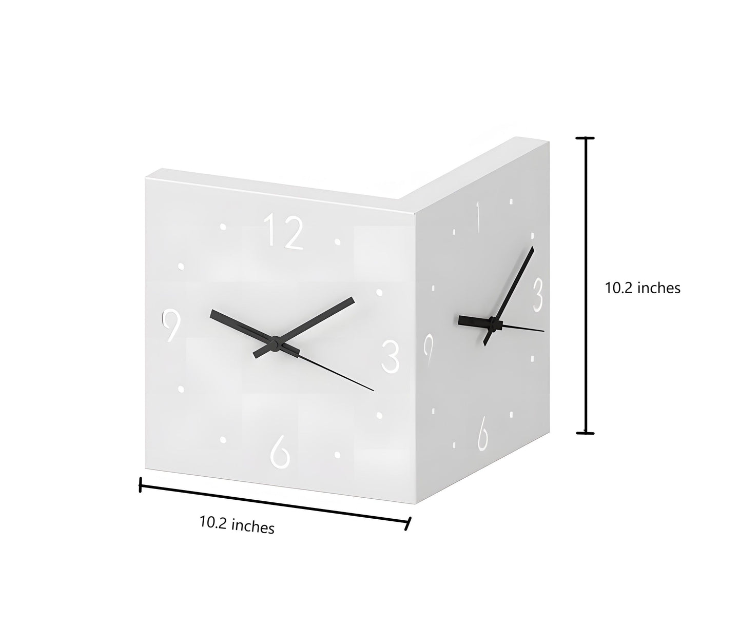 Nordic Square Modern Corner Wall Clock with Sensor Night Light – Minimalist Wall Mounted Clock