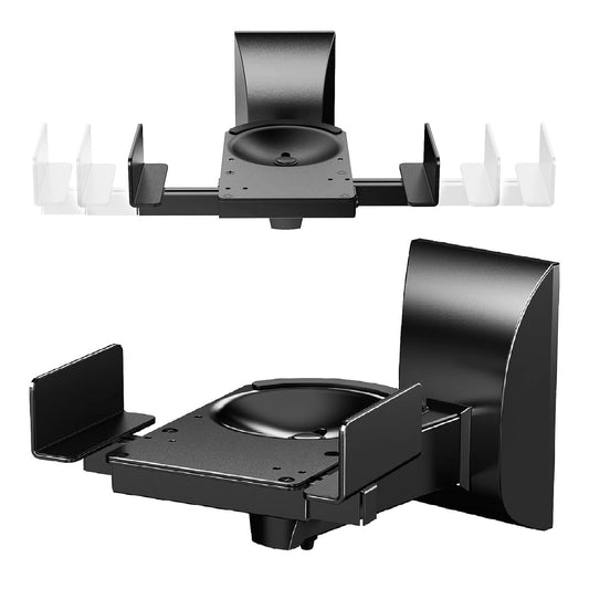 Adjustable Bookshelf Speaker Wall Mount Pair - Swivel & Tilt, 55lb Capacity