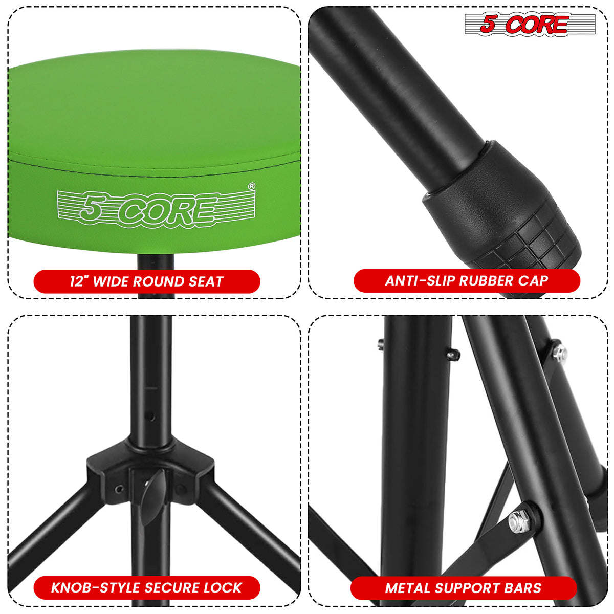 5 Core Drum Throne Padded Guitar Stool Height Adjustable Drummer Seat Music Chair for Adults And Kids - DS 01