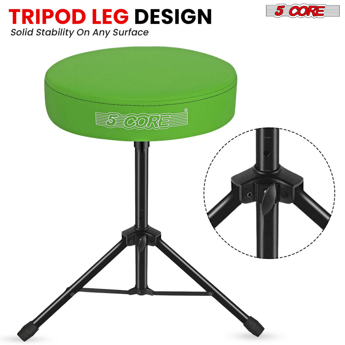 5 Core Drum Throne Padded Guitar Stool Height Adjustable Drummer Seat Music Chair for Adults And Kids - DS 01