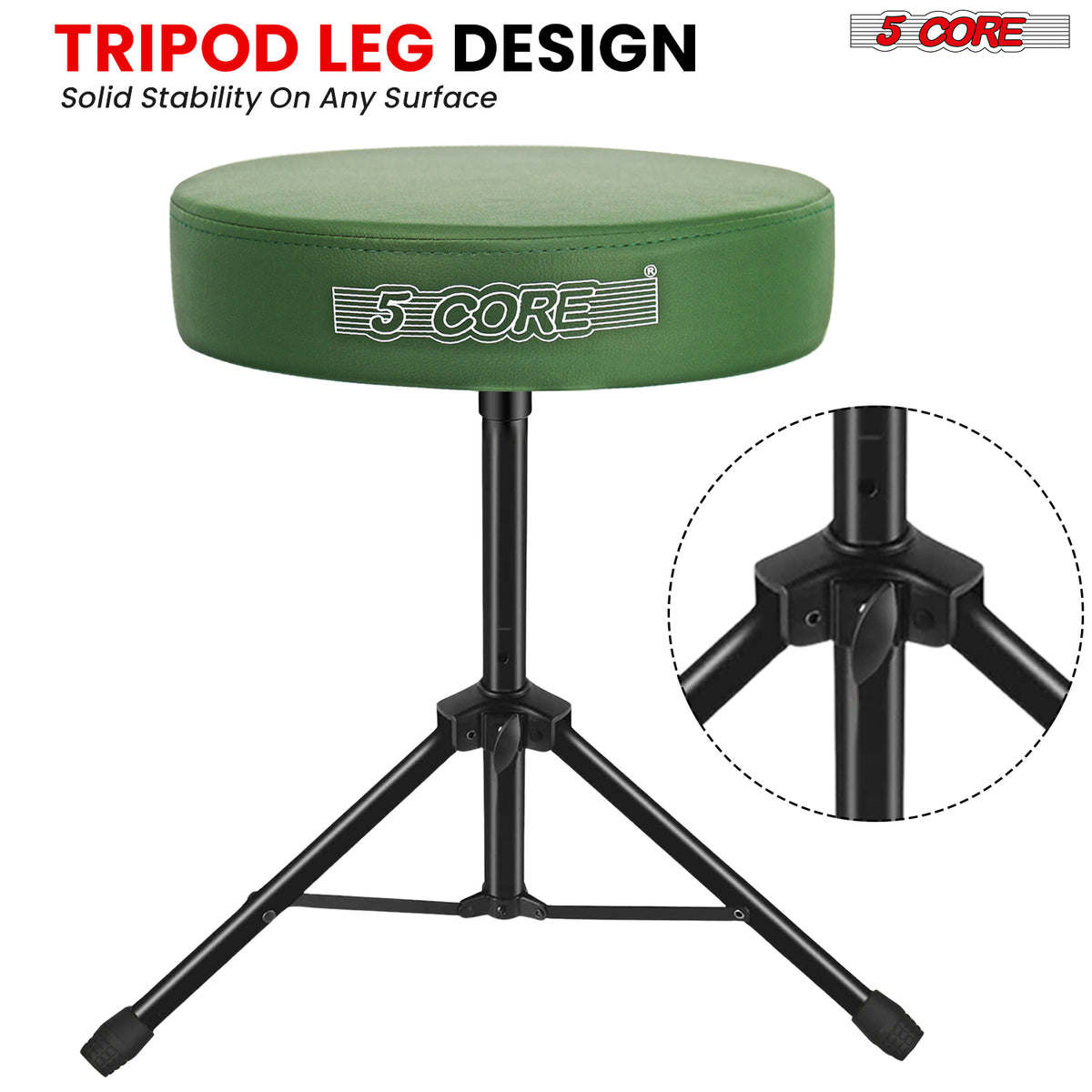 5 Core Drum Throne Padded Guitar Stool Height Adjustable Drummer Seat Music Chair for Adults And Kids - DS 01