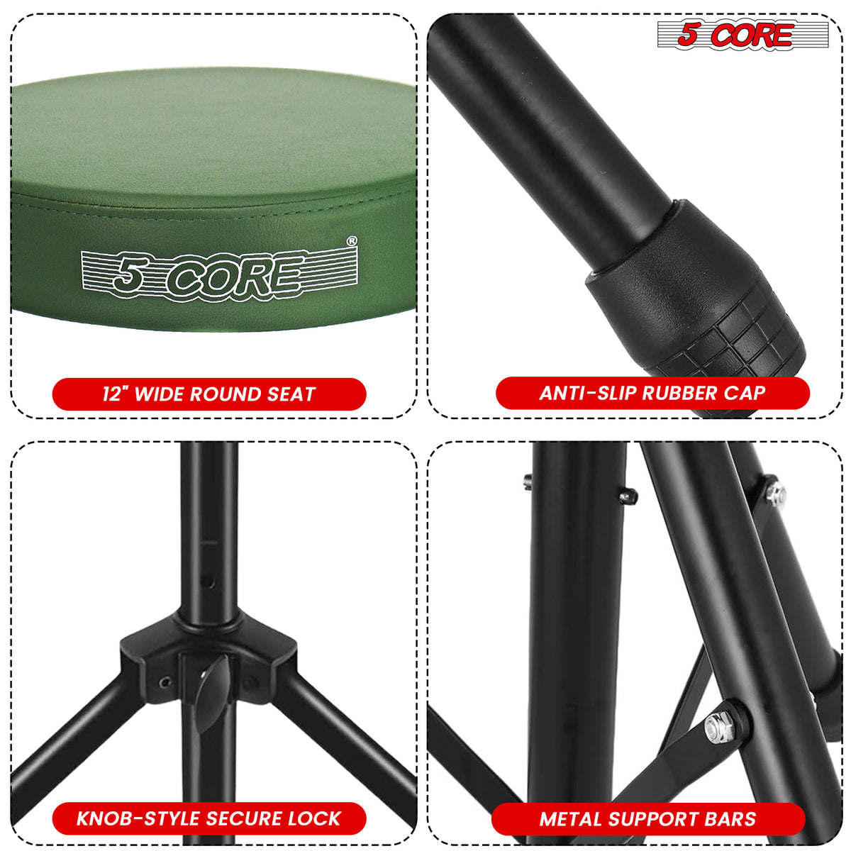 5 Core Drum Throne Padded Guitar Stool Height Adjustable Drummer Seat Music Chair for Adults And Kids - DS 01