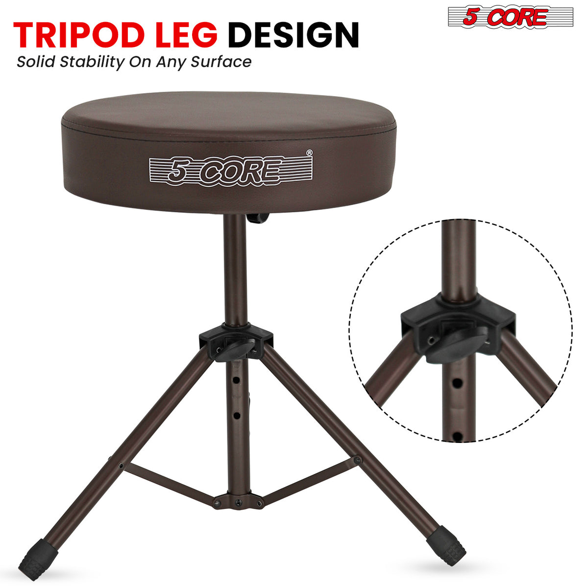5 Core Drum Throne Padded Guitar Stool Height Adjustable Drummer Seat Music Chair for Adults And Kids - DS 01