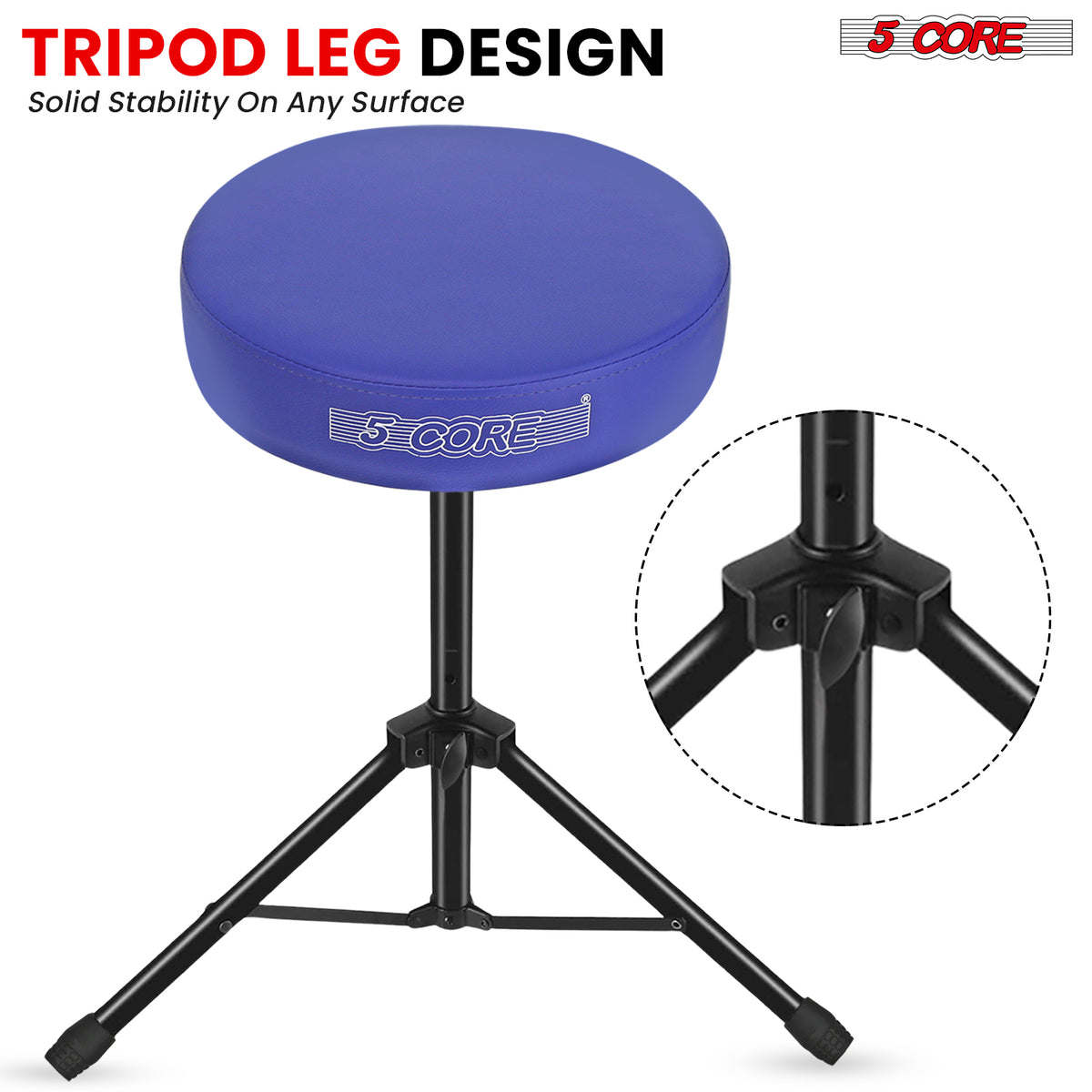 5 Core Drum Throne Padded Guitar Stool Height Adjustable Drummer Seat Music Chair for Adults And Kids - DS 01