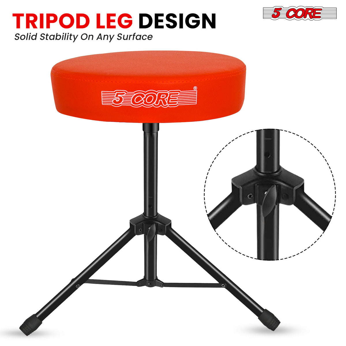 5 Core Drum Throne Padded Guitar Stool Height Adjustable Drummer Seat Music Chair for Adults And Kids - DS 01