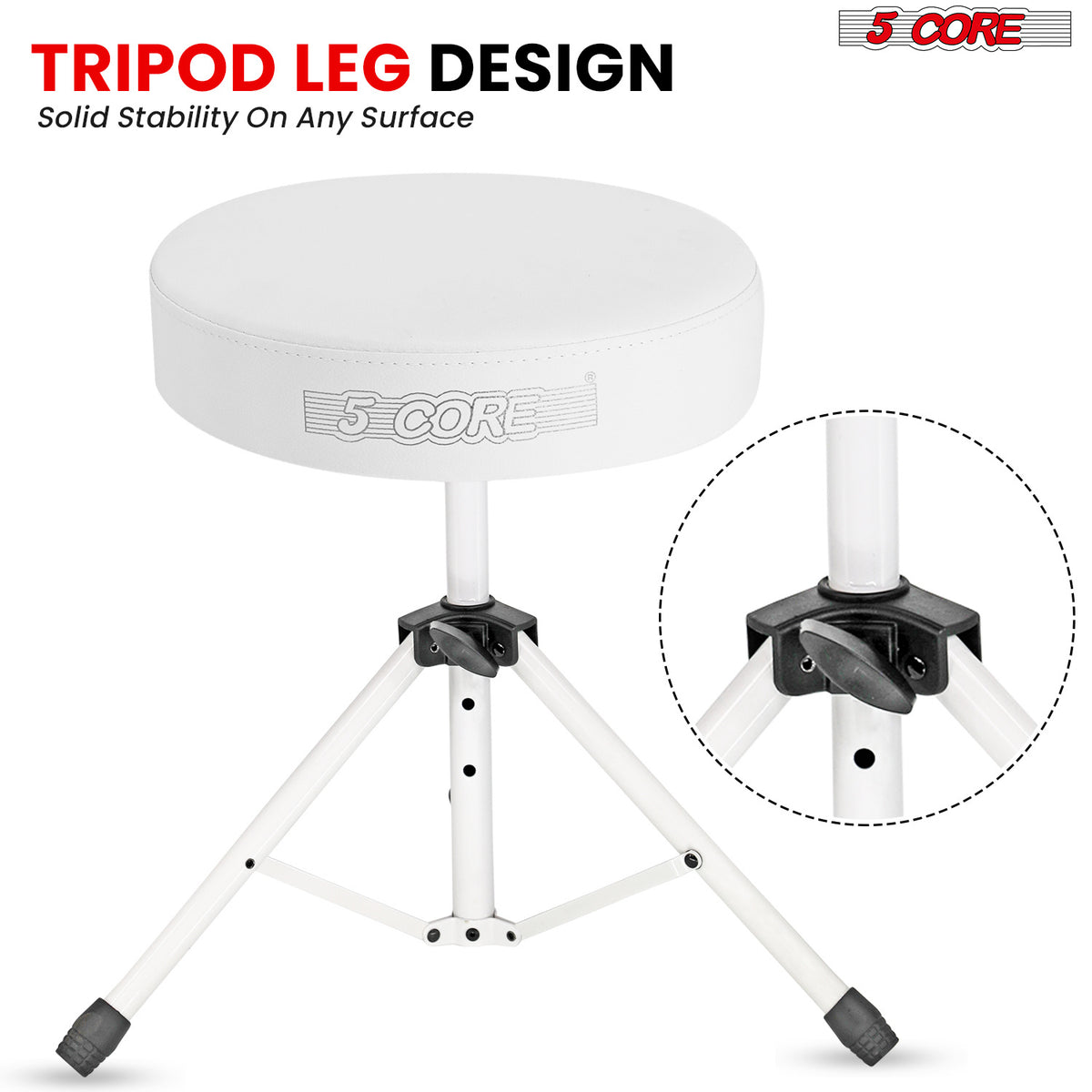 5 Core Drum Throne Padded Guitar Stool Height Adjustable Drummer Seat Music Chair for Adults And Kids - DS 01