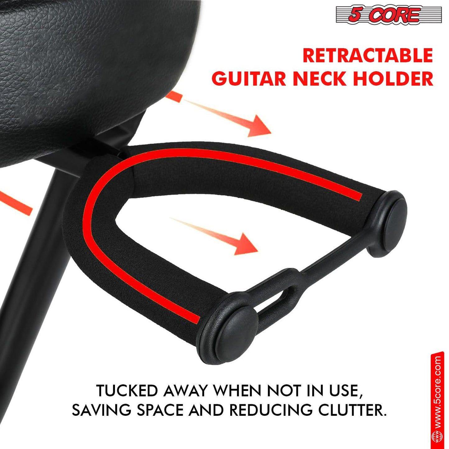 3-in-1 Adjustable Guitar Stool with Padded Seat & Built-in Stand
