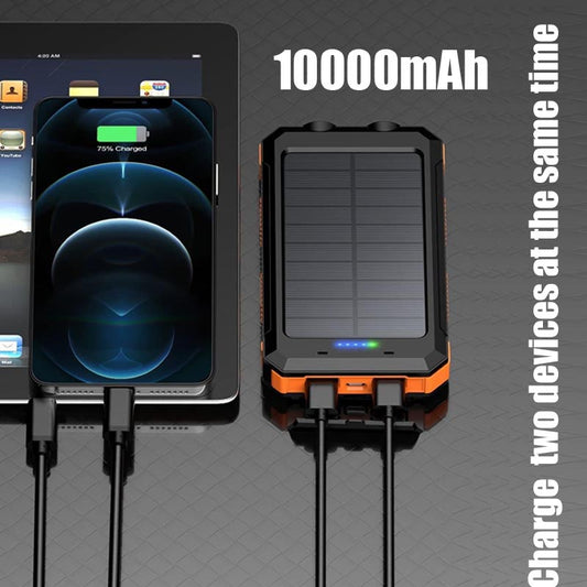 10000mAh Solar Power Bank Portable Fast Charging Charger