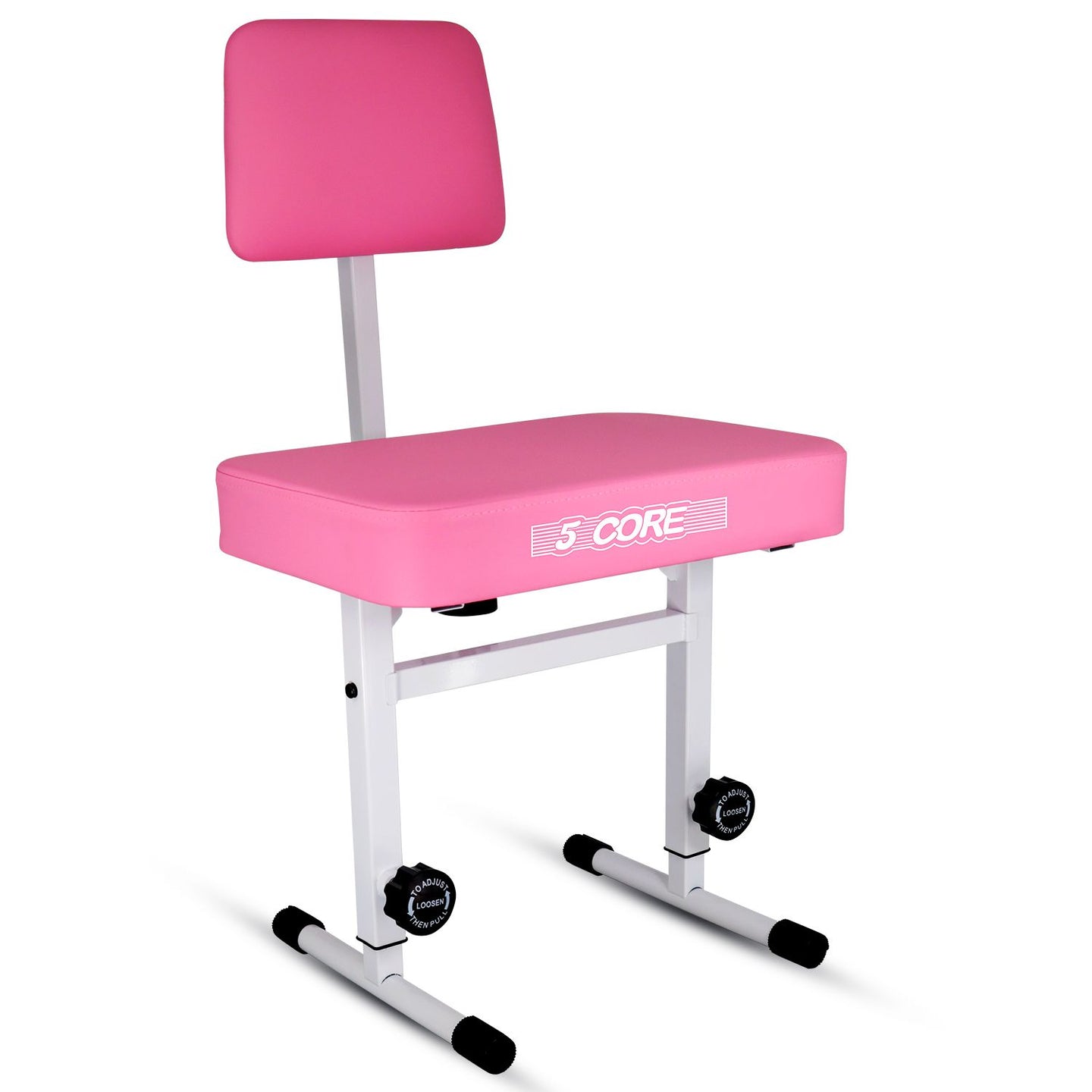 Adjustable Piano Bench with Backrest - 3" Padded Heavy-Duty Keyboard Stool