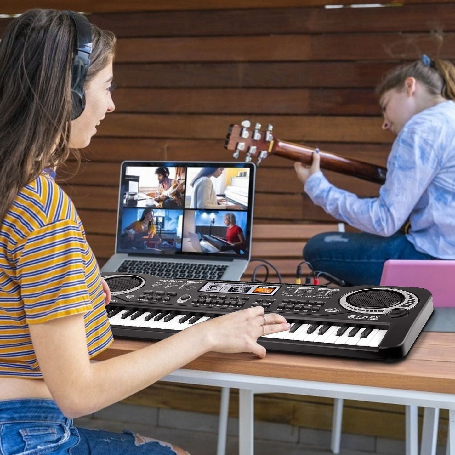61-Key Digital Keyboard Piano with Microphone – Electronic Music Keyboard for Kids & Beginners