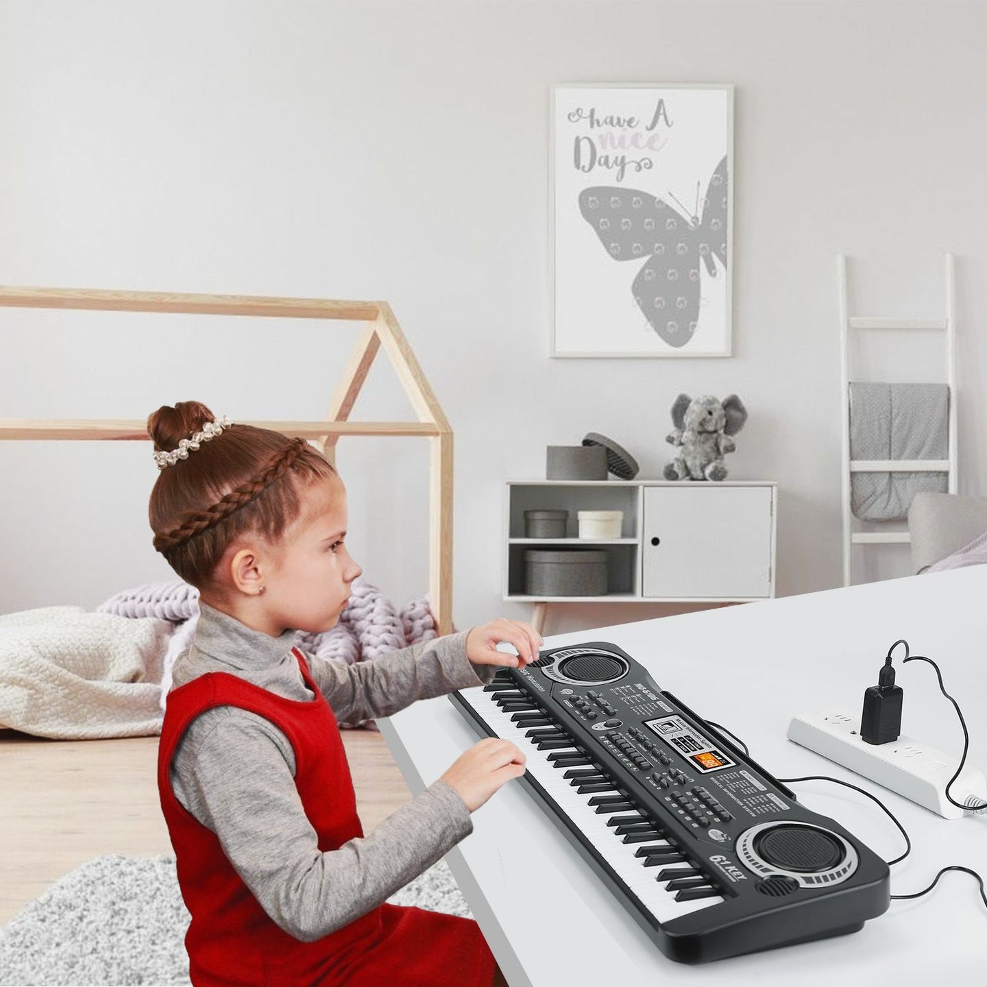 61-Key Digital Keyboard Piano with Microphone – Electronic Music Keyboard for Kids & Beginners