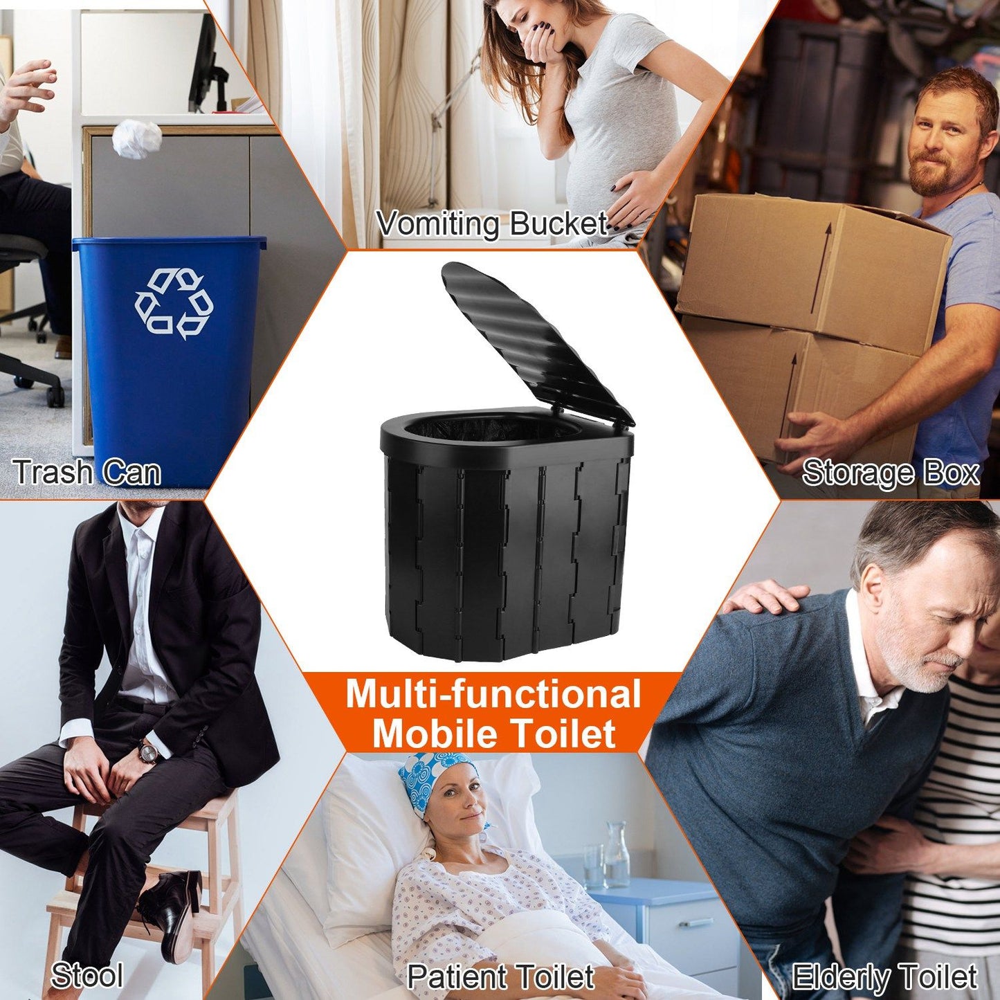 Portable Emergency Folding Toilet – Heavy-Duty Outdoor Porta Potty